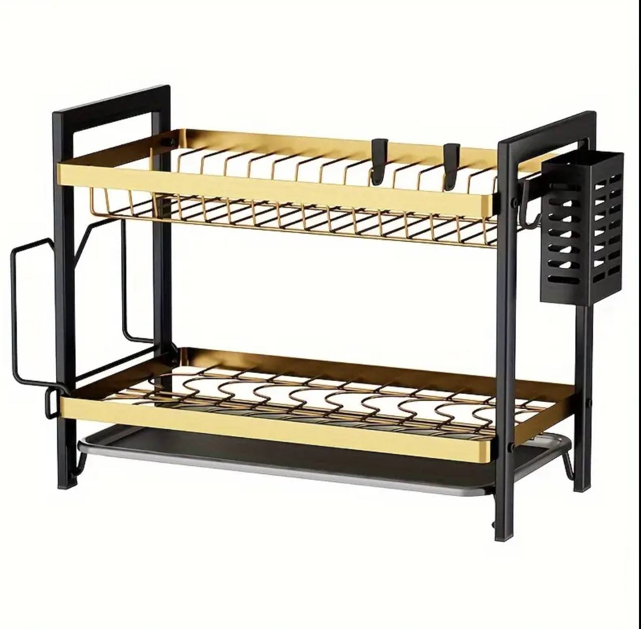 High quality heavy duty dish rack with cutlery holder 2layer