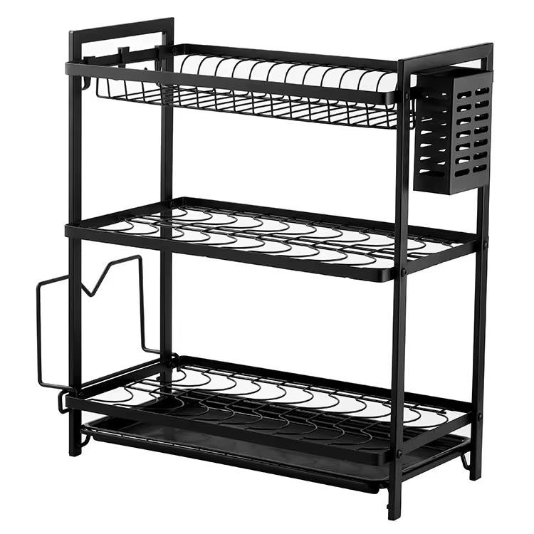 High quality heavy duty dish rack with cutlery holder 3layer