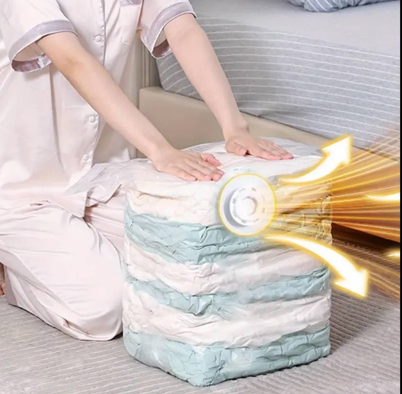 5pcs set No Pump Needed Vacuum Storage Bags