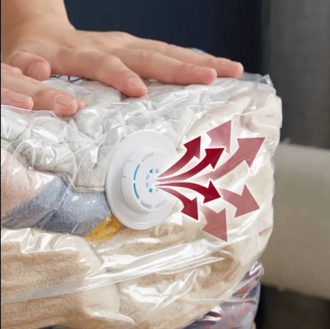 5pcs set No Pump Needed Vacuum Storage Bags
