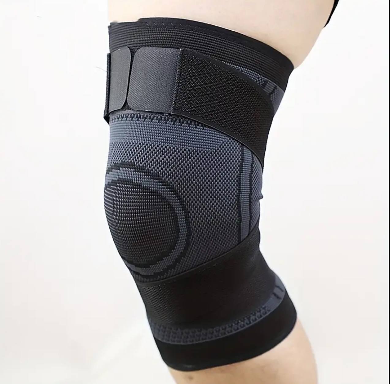 SPORTS COMPRESSION KNEE SUPPORT SLEEVES WITH PRESSURE STRAP