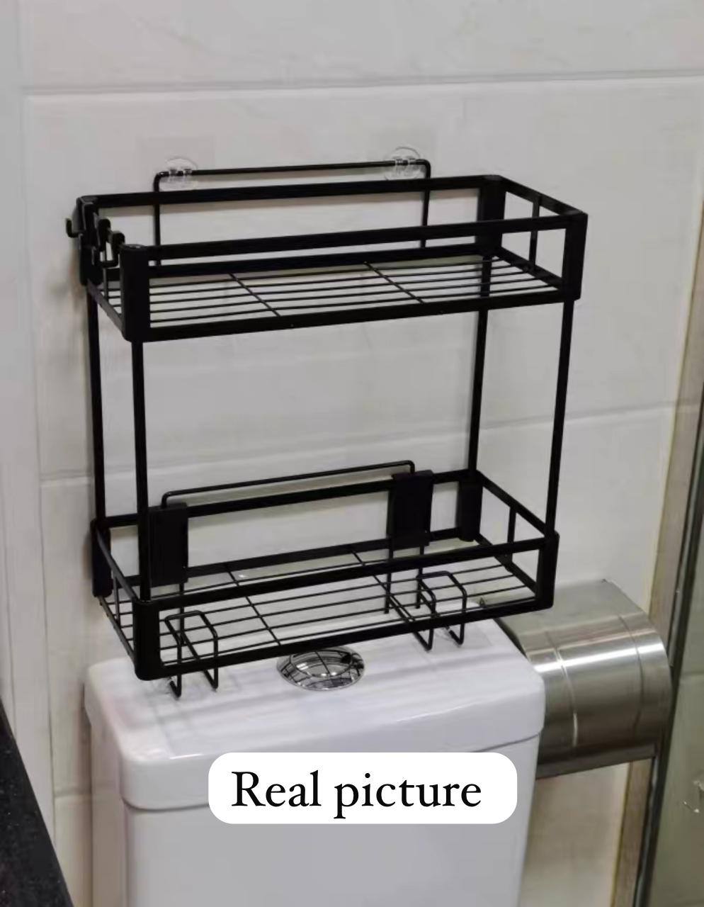 2 tier Space-Saving over the toilet Storage Rack