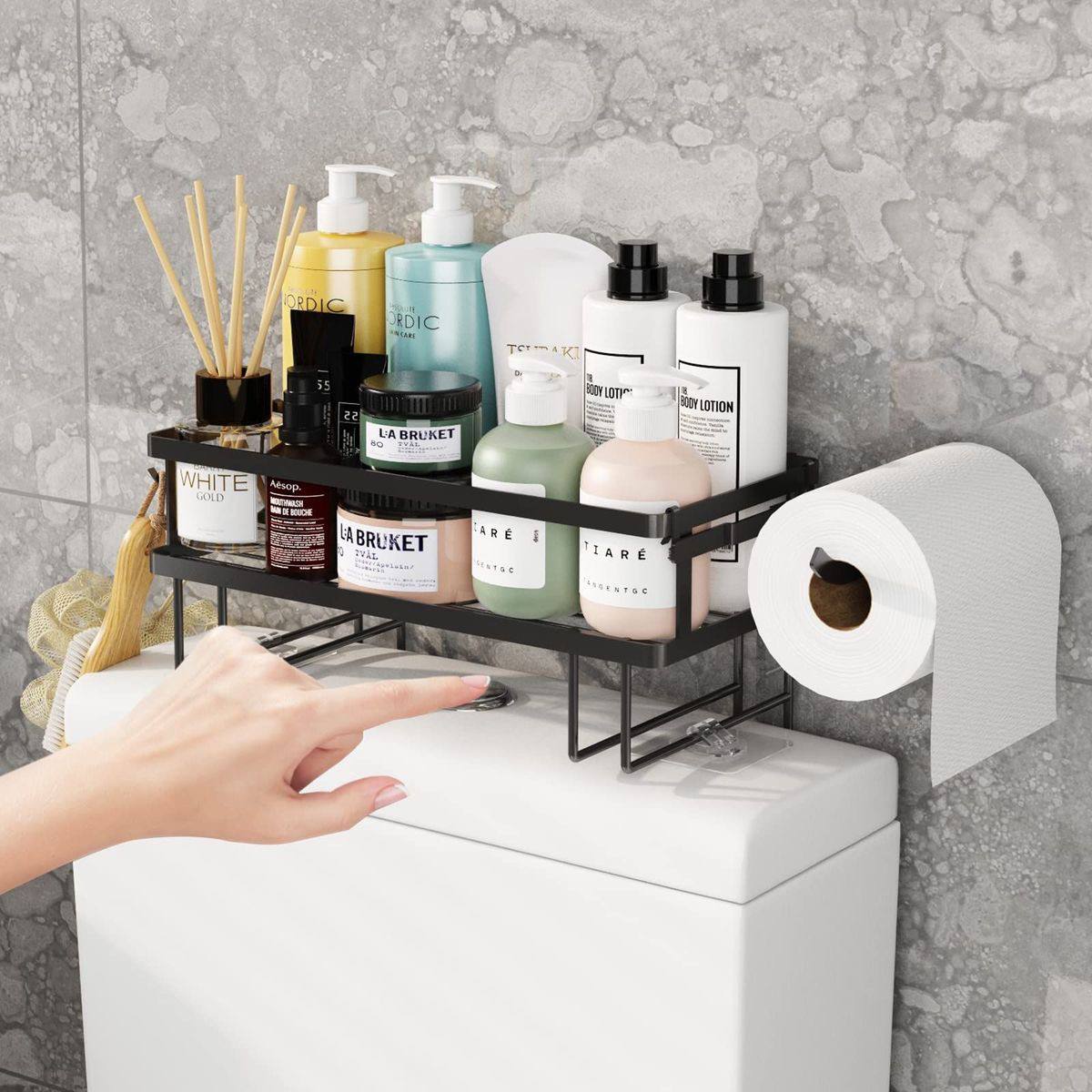 Bathroom storage rack