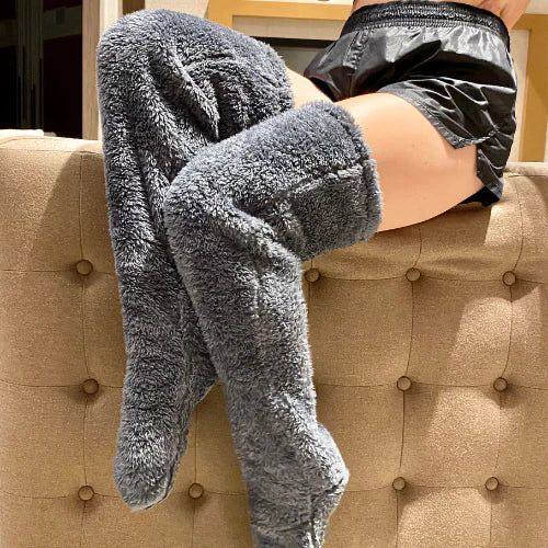 Warm long winter thermal leg warmers 