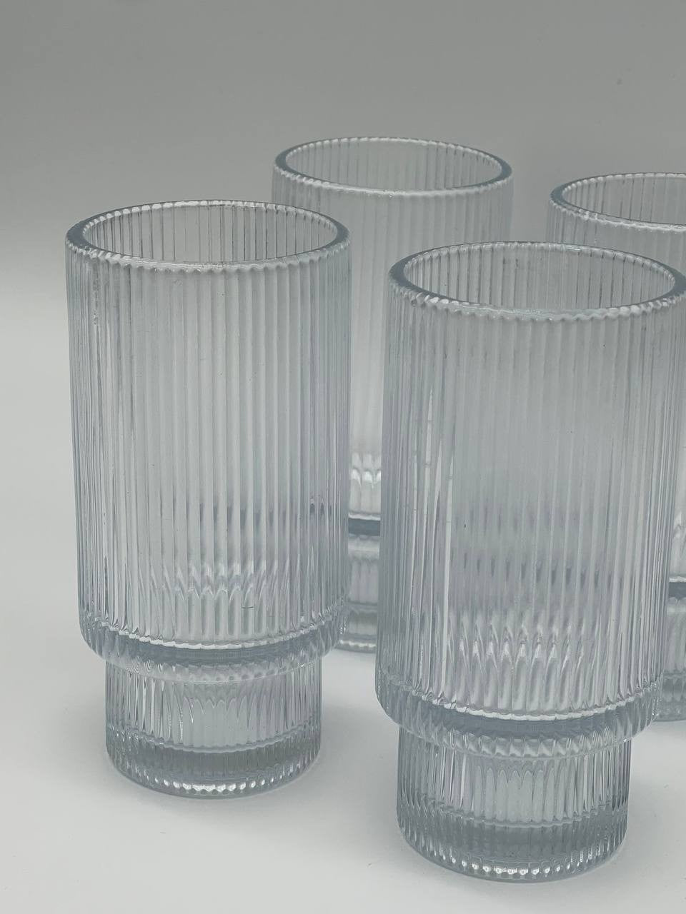 330ml Fancy Aesthetic Highball crystal ribbed glasses