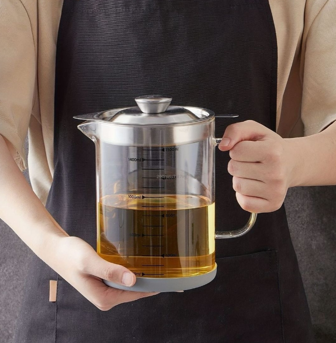 High borosilicate glass oil jar/filter