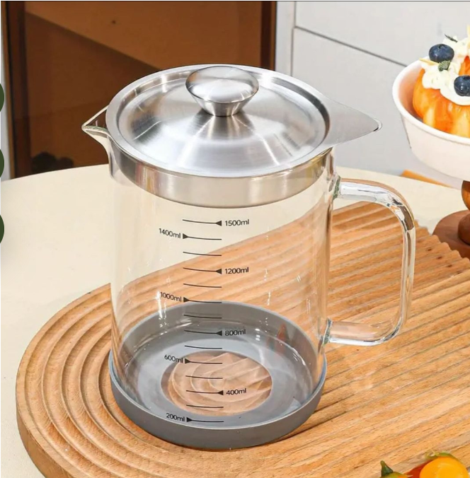 High borosilicate glass oil jar/filter