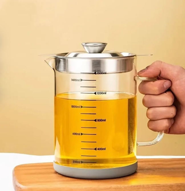 High borosilicate glass oil jar/filter