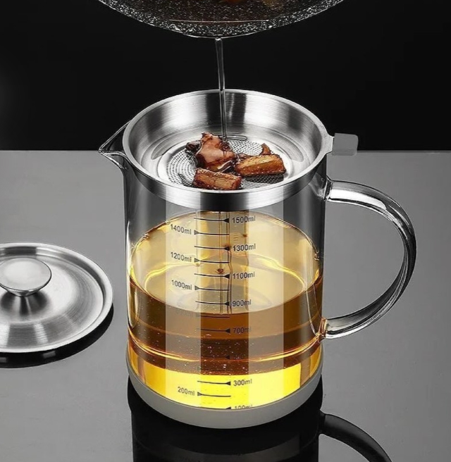 High borosilicate glass oil jar/filter
