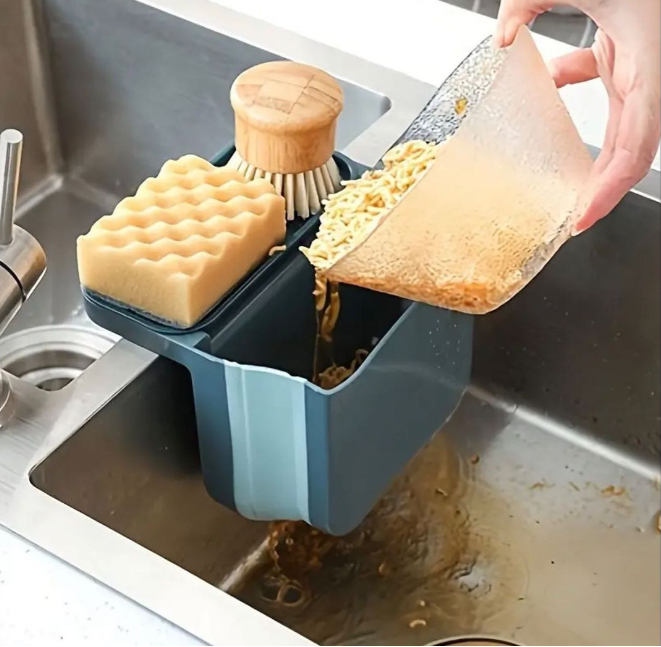 Extendable kitchen sink retractable drain basket