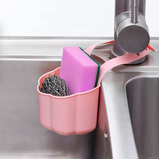 Kitchen Sink Drainer Basket Soap Sponge Holder
