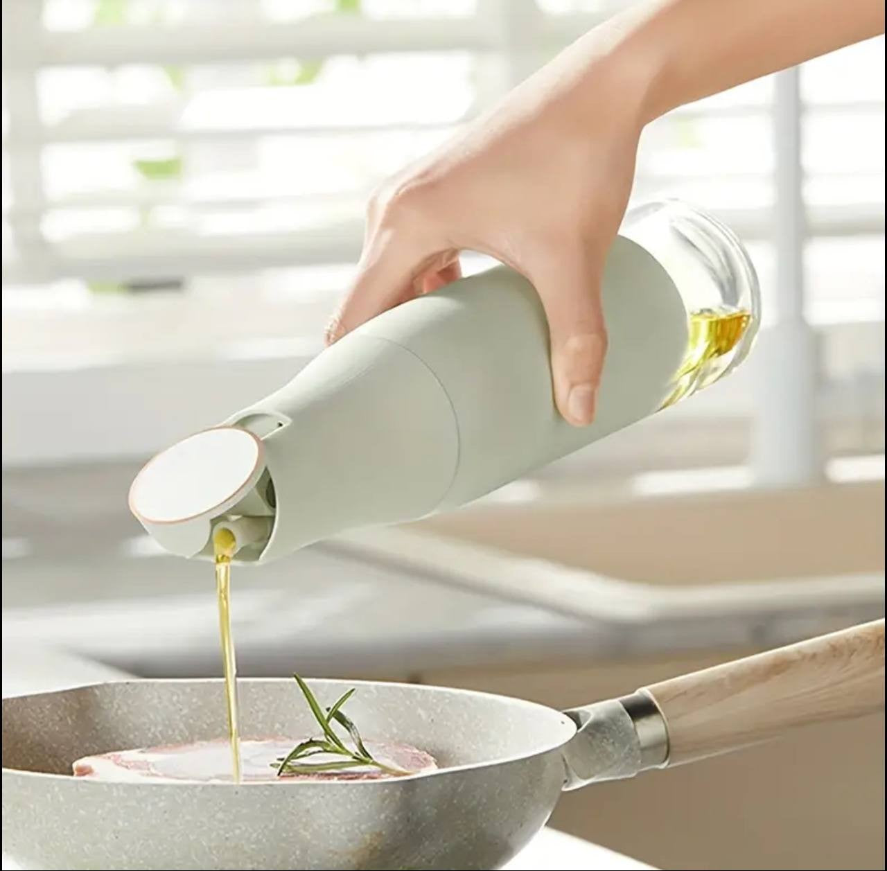 Glass Oil Bottle Automatic Opening And Closing Olive Oil Condiment container