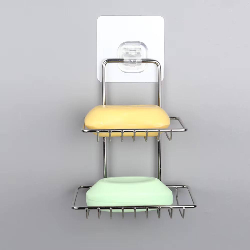 Stainless steel double soap dish