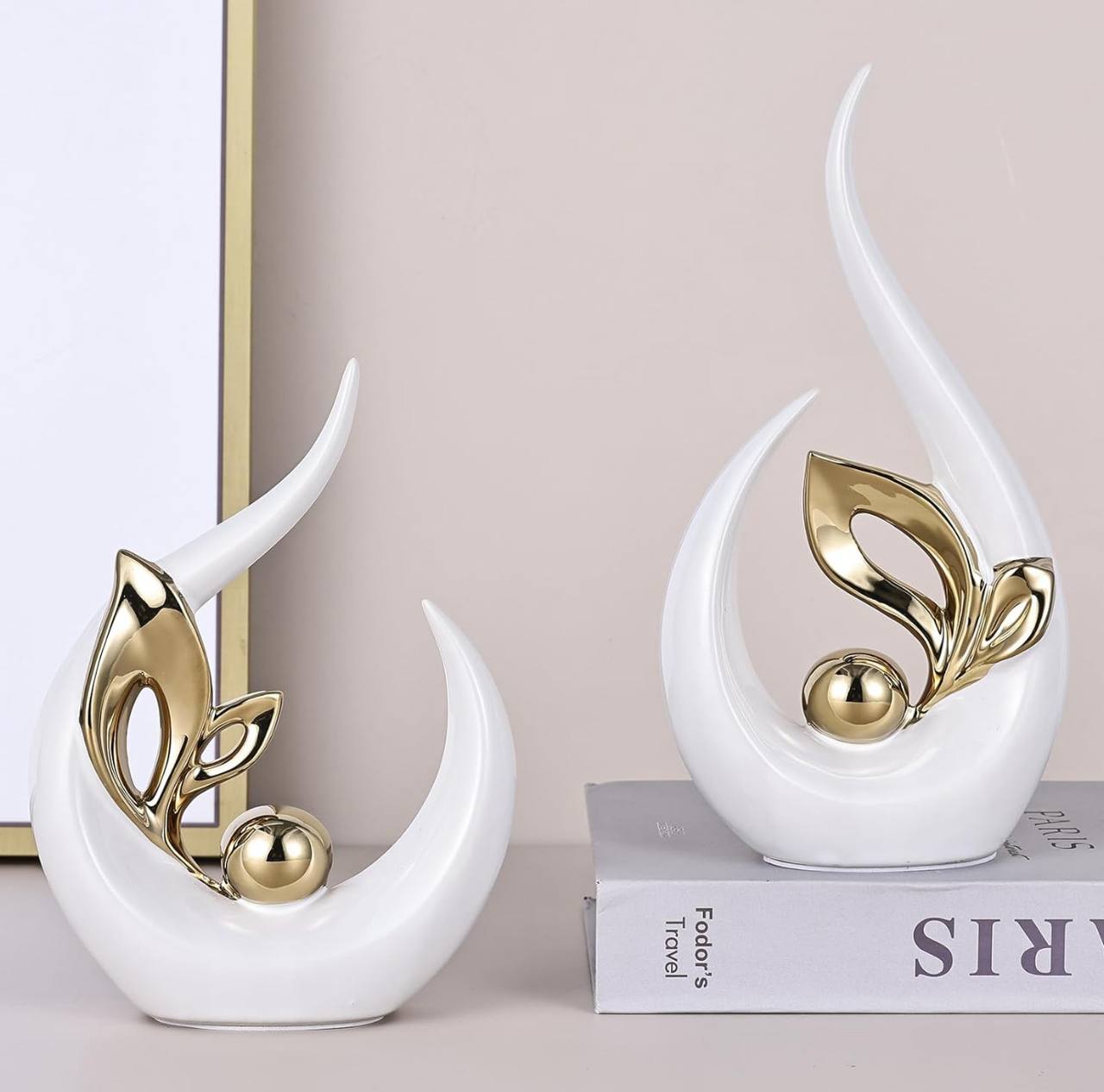Ceramic decor piece pair