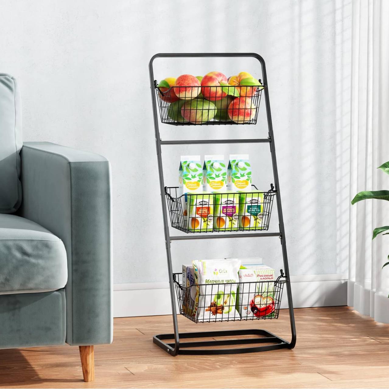 Metallic mesh 3 LAYER STORAGE RACK