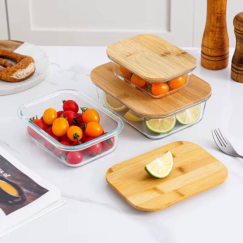 3in1 snack storage box set wooden top lid