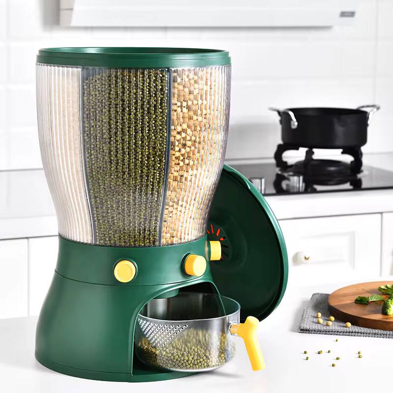 Rotating 3 partition cereal dispenser