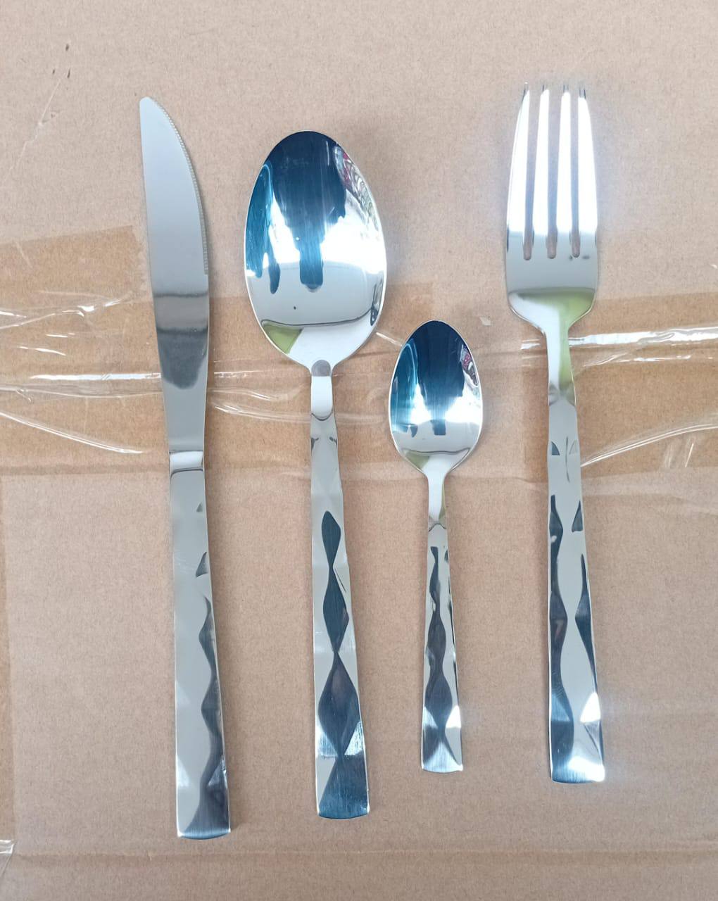 Berger 24 Piece Silverware Flatware Cutlery Set with Square Stand