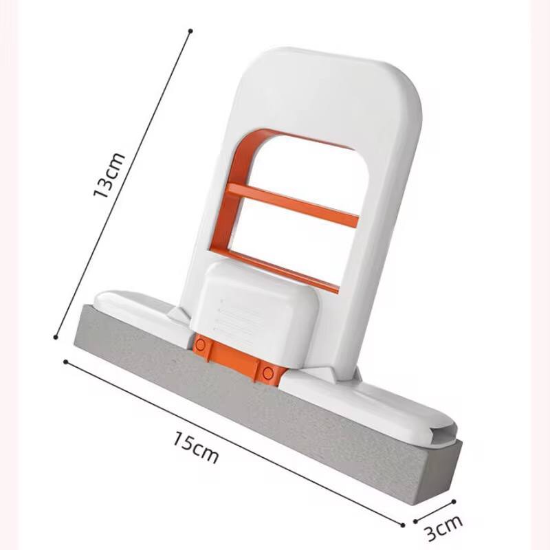One-hand squeeze handle foldable desktop mop for indoor cleaning.