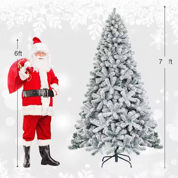 Snow flocked Christmas trees