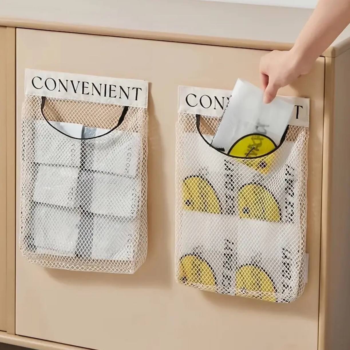 Mesh Hanging Storage Bags/Kitchen Garbage Bag Storage