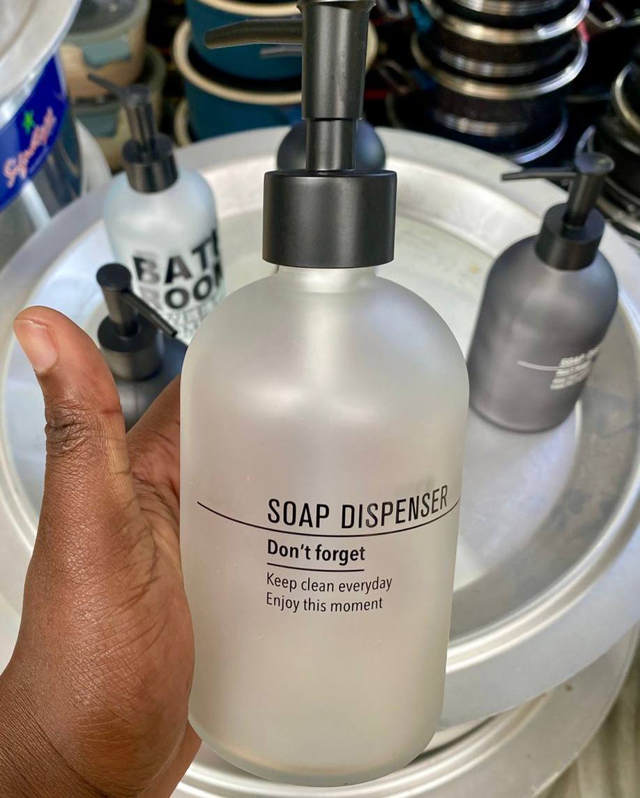 Glass lotion/soap dispensers