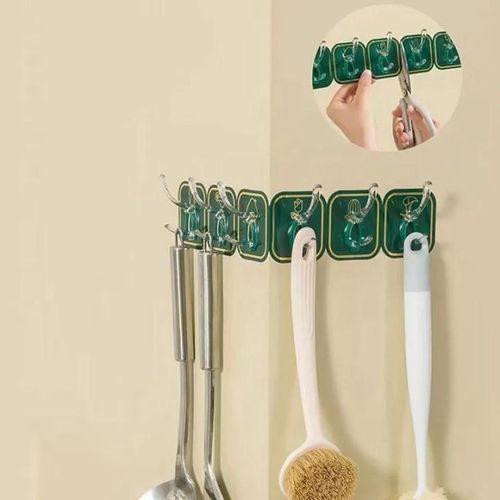 Wall-mounted self adhesive set of 6 Row Sticky Hook