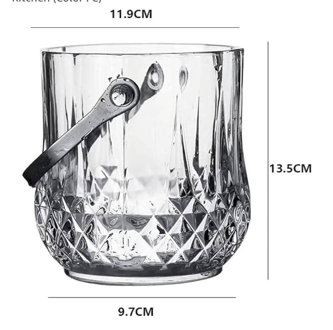 Portable ice cube bucket with handle