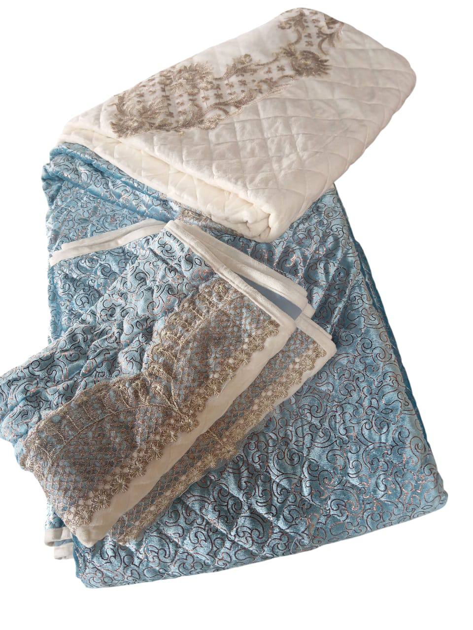 Heavy laced velvet bedcovers