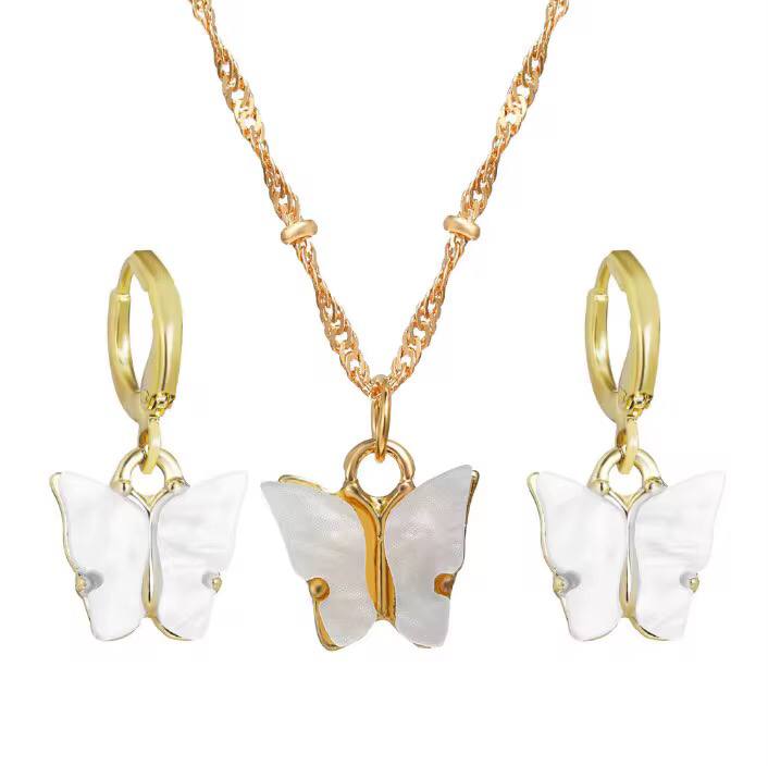 Butterfly jewellery set