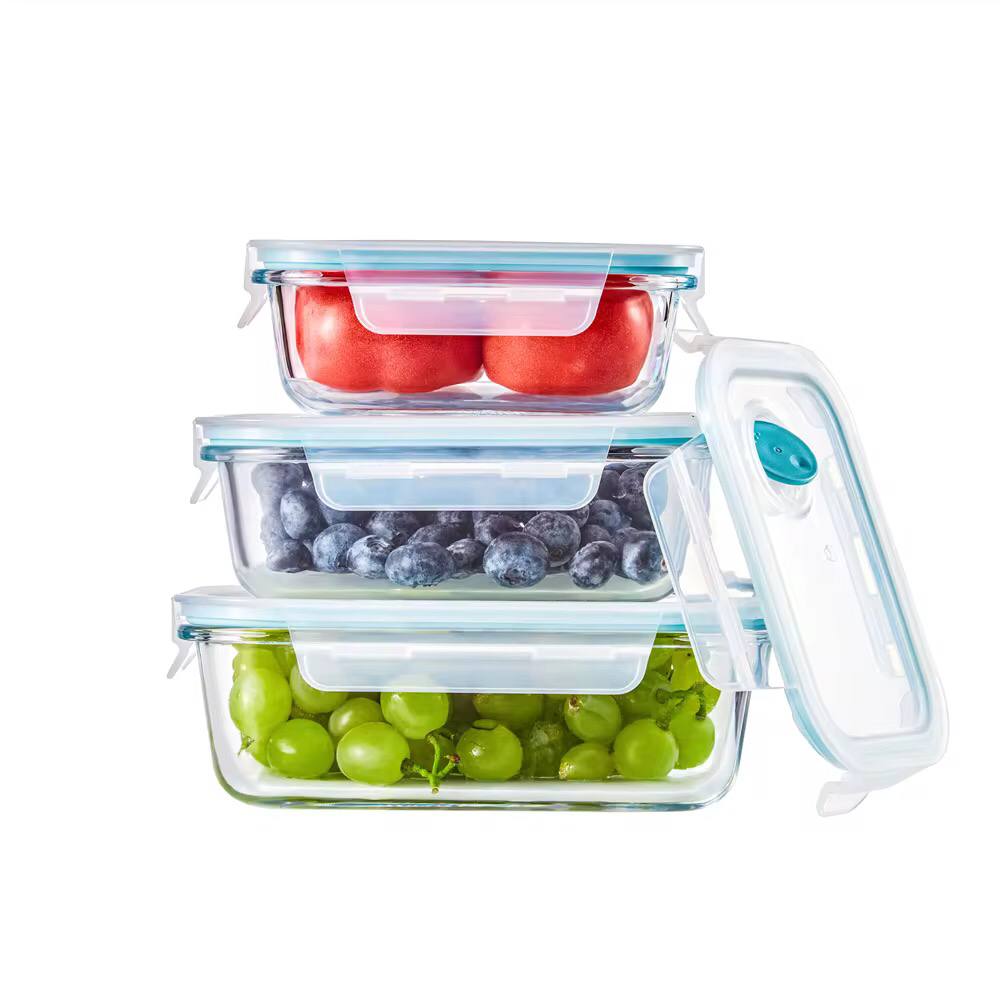 3in1 glass Preservation Bowls with air tight silicon covers