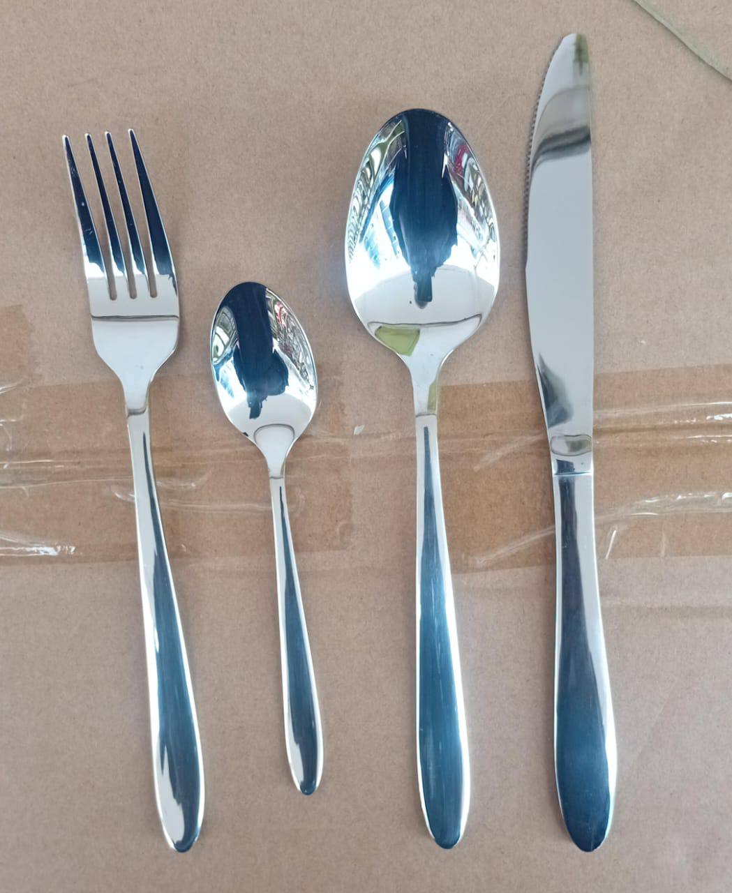 Berger 24 Piece Silverware Flatware Cutlery Set with Square Stand