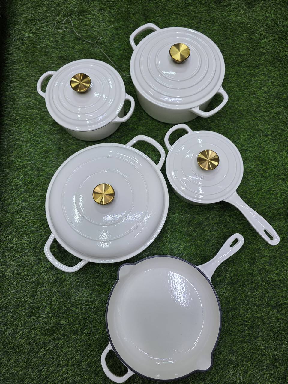 9pcs Enamel Cast iron cooking
pots