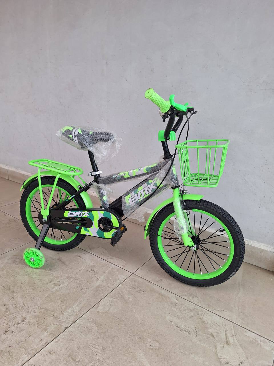 BMX kids bicycle size 16
Red, Blue and Green