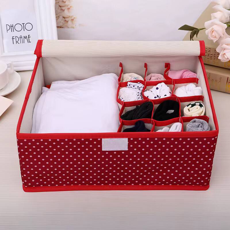 Foldable 13 Grid under garment organizer (12 panties or socks + 1 slot for 3-6 bra) now available in 3 colours