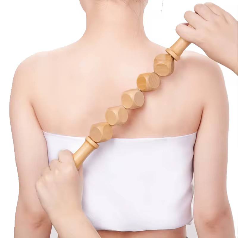 Wooden Massage Roller 6 Cube Design Body Roller Massage Stick