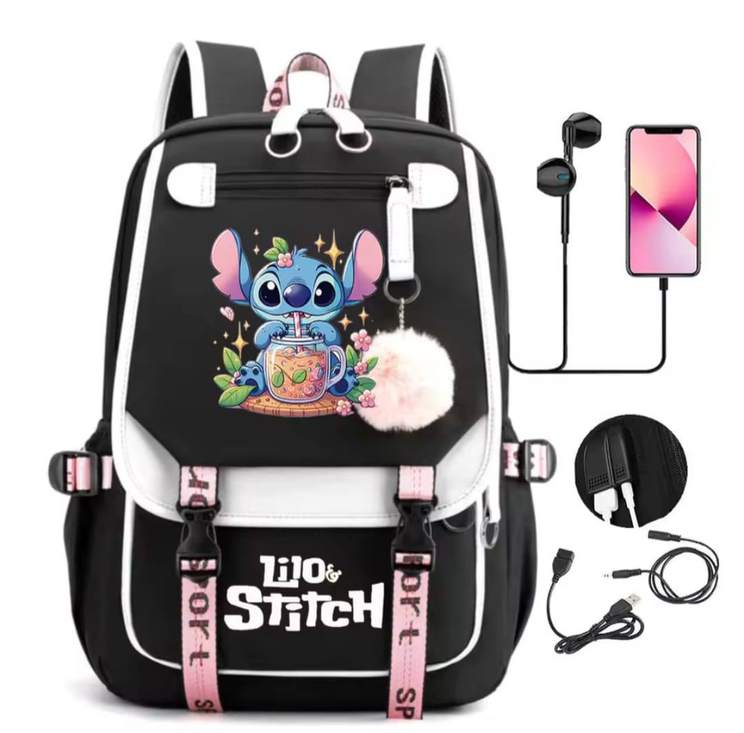 Lilo stitch school bag with USB port.