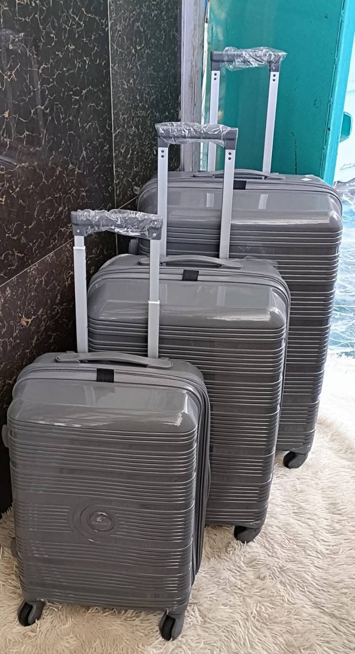 3 in 1 Unbreakable double zip rubber Suitcases(anti theft)