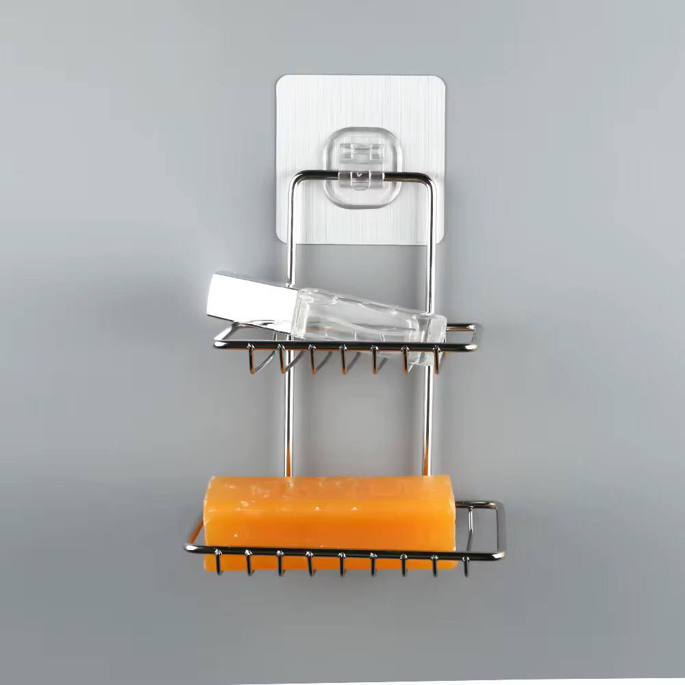Stainless steel double soap dish