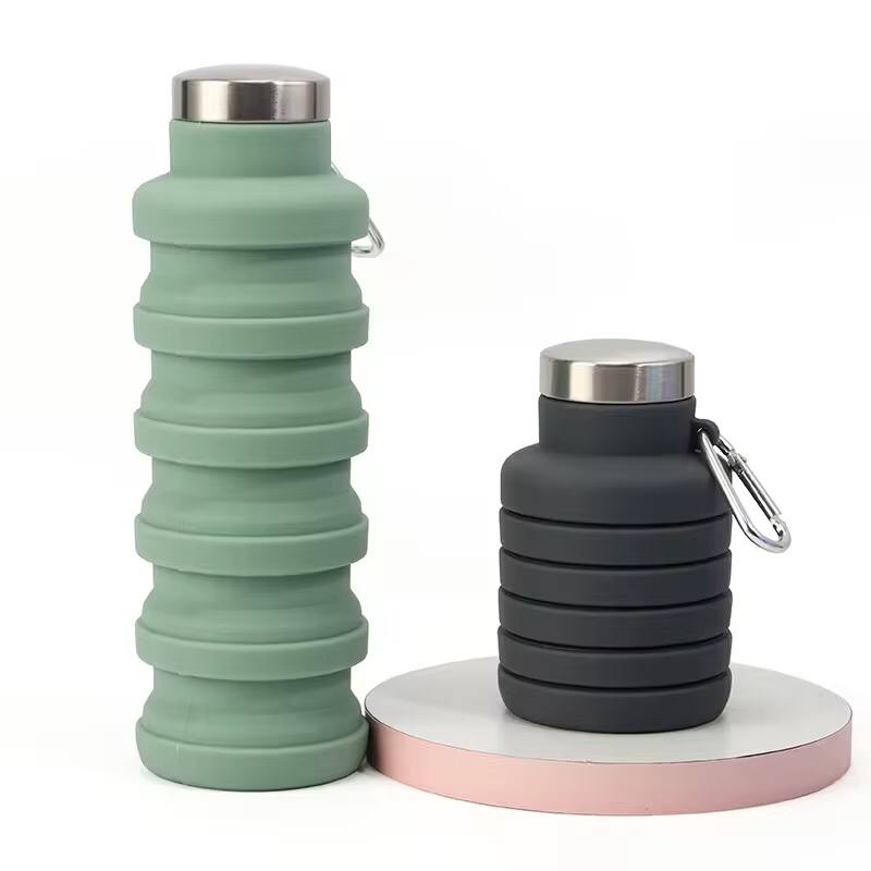 Foldable silicon water bottles
