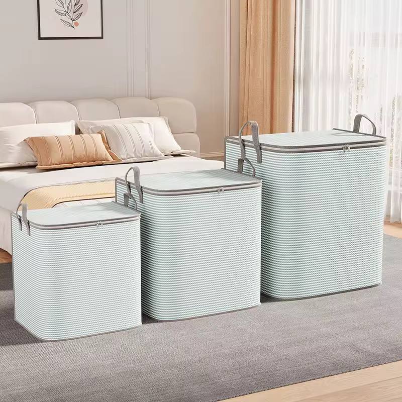 Striped Quilt Duvet/Closet Organizer/Luggage Storage Bags