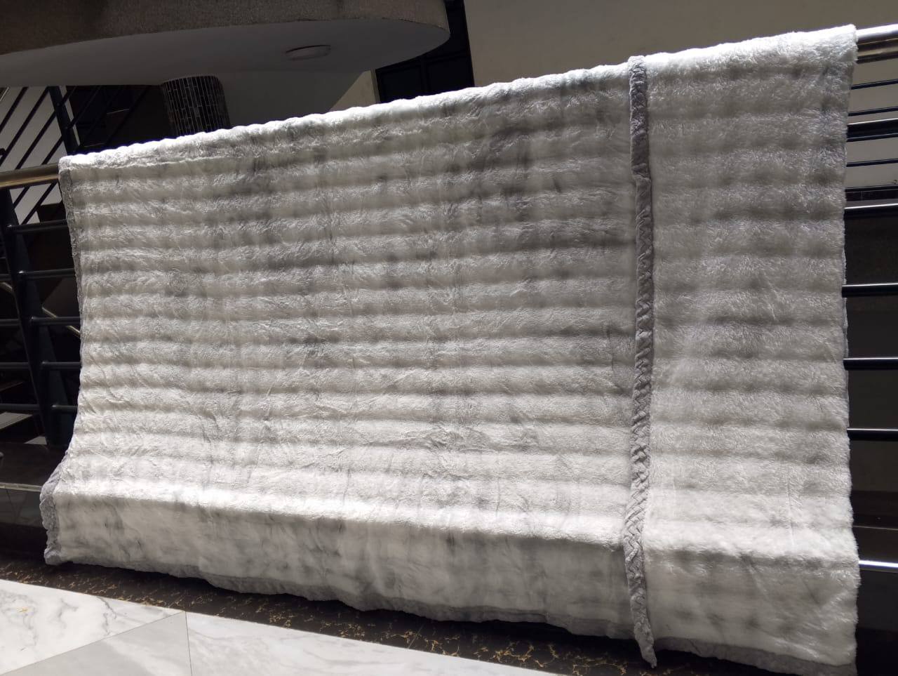Binded Soft Patches Sherpa Blanket