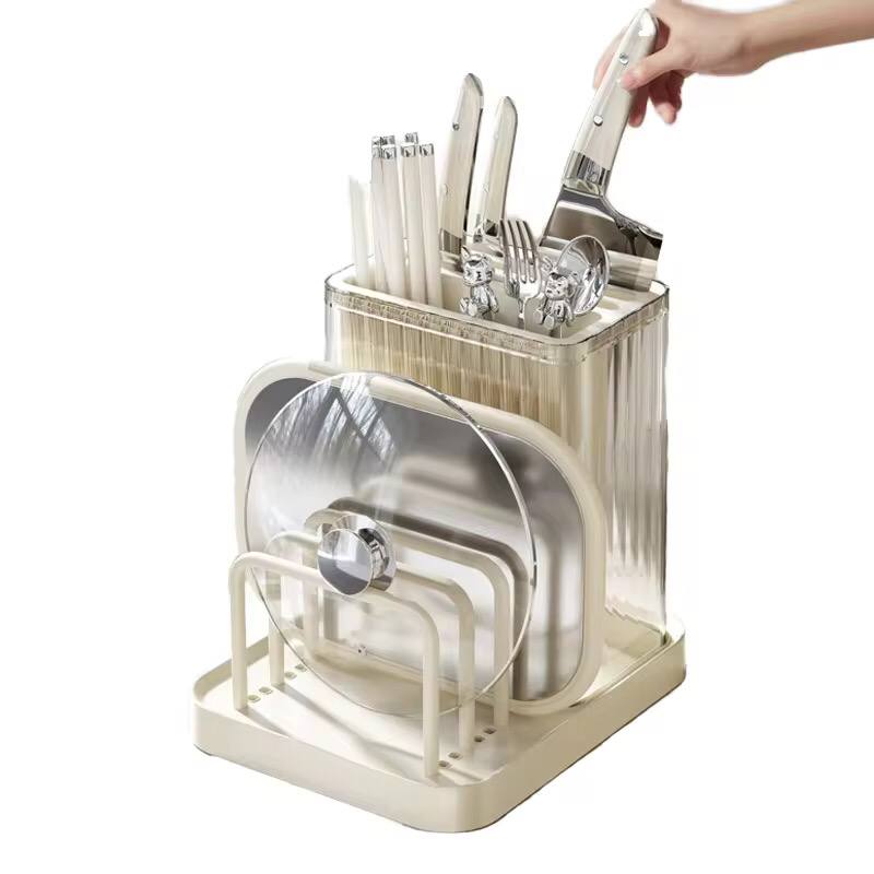 Multifunctional cutlery organizer with chopping board holder and knife organizer