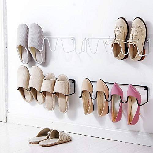 2 pair Slipper steel Rack( self adhesive) Wall-Mounted Punch-Free for Home Bathroom