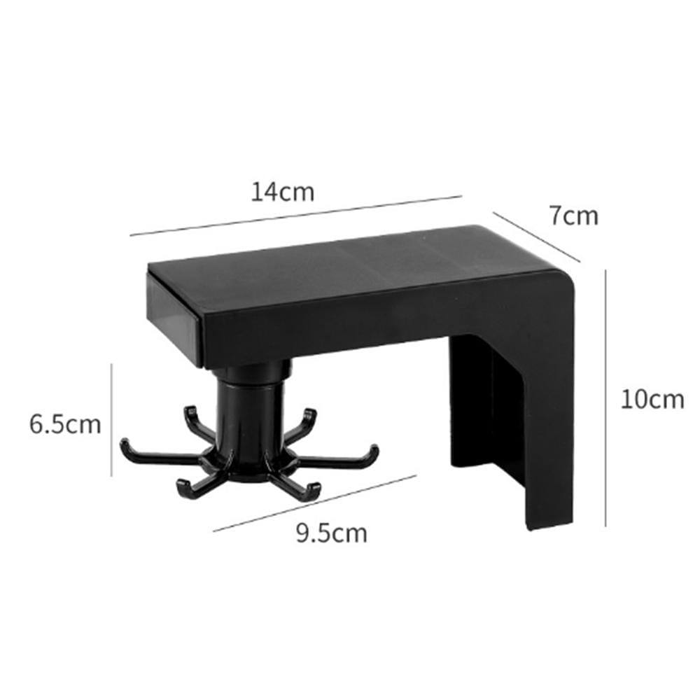 Multifunctional shelf 6 rotating hooks organizer