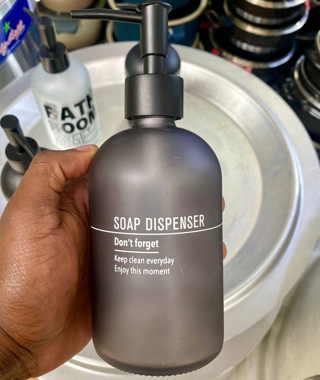 Glass lotion/soap dispensers