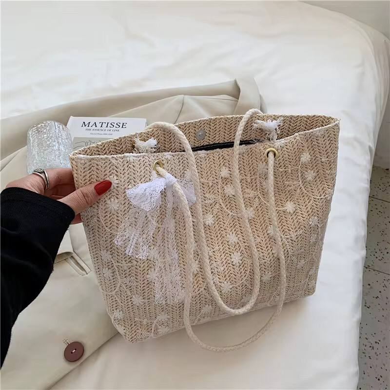 LUXURY STRAW BRAIDED WOMEN HANDBAG