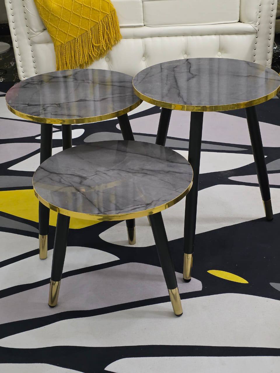 3 in 1 Nesting luxury marble side stool