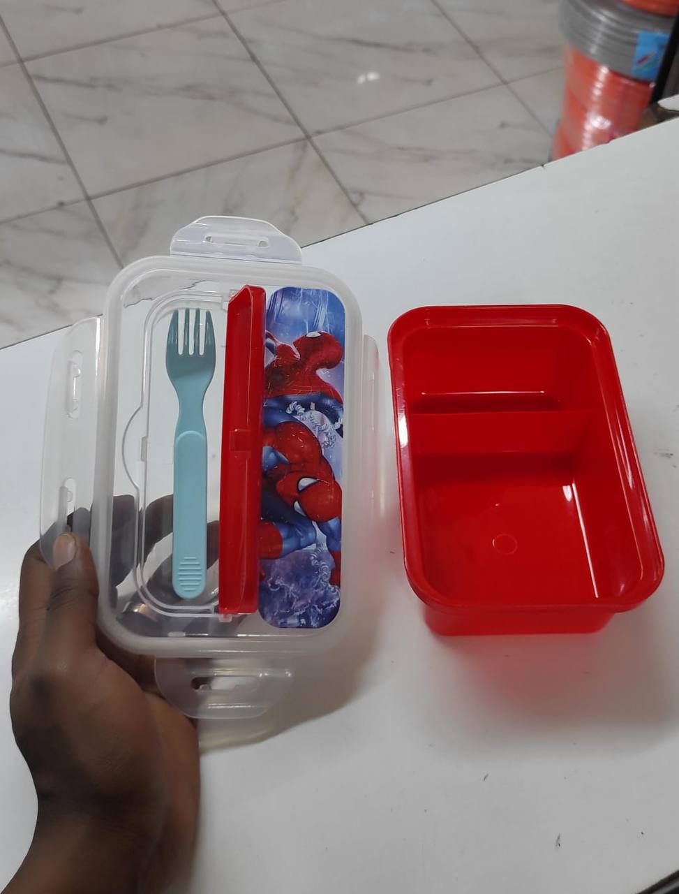 Combo cartoon themed 2-in-1 Lunch Box with Tumbler Set 500ml with straw