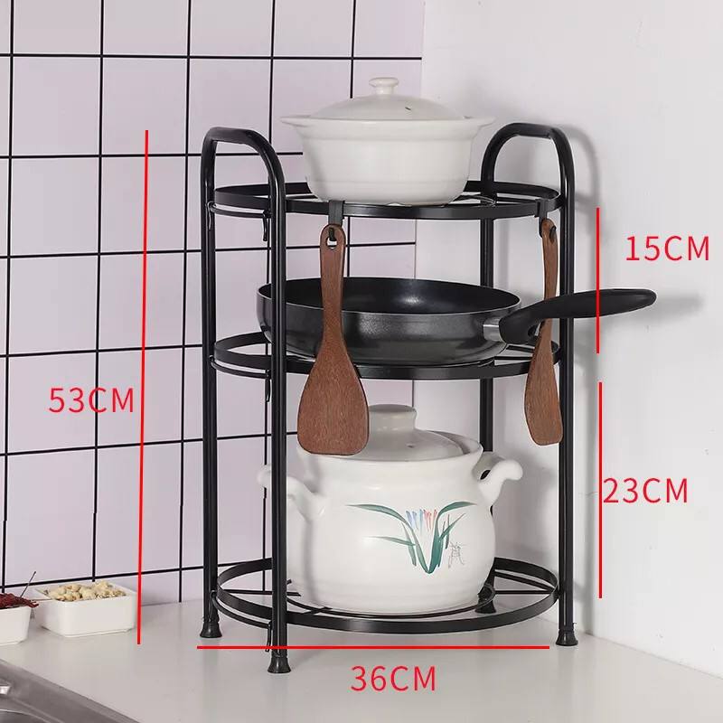 High quality Three layers creative kitchenware organizer pot rack